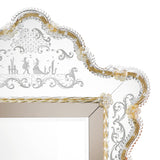 San clemente Murano Mirror Engraved in Venetian Style